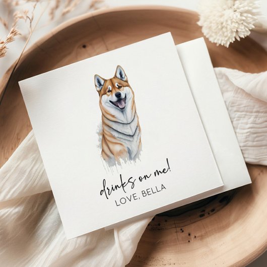 飲め！柴犬ドッグ結婚ペット スタンダードカクテルナプキン