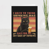 飲んでいた考え猫は黒猫が悪おもしろいかった カード (正面)