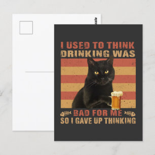 飲んでいた考え猫は黒猫が悪おもしろいかった ポストカード