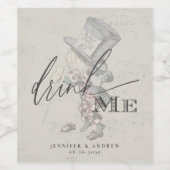 飲んでね ヴィンテージ アリスインワンダーランド ウェディング ワインラベル (シングルラベル)