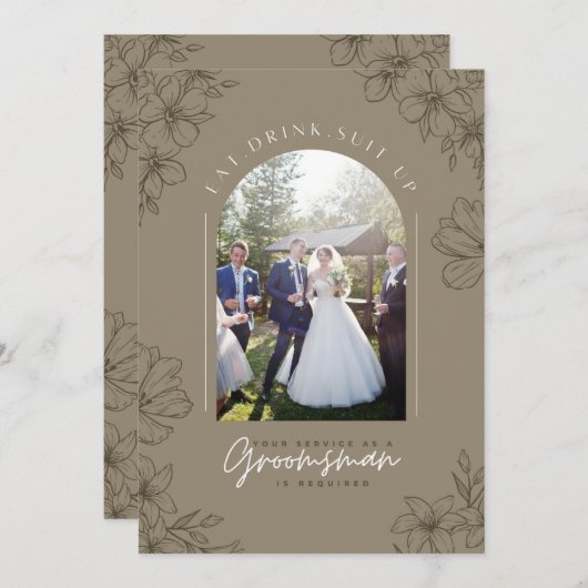 飲んで着て - 介添人サービスが必要です 招待状 (正面/裏面)