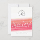 飲んで赤ワインの試飲招待状 招待状 (正面)