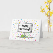 飲んで、踊って、楽しく！ カード (黄色い花)