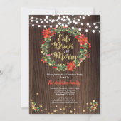 飲ん食べで楽しいクリスマスディナーパーティー 招待状 (正面)