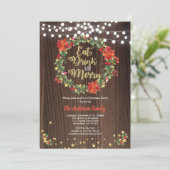 飲ん食べで楽しいクリスマスディナーパーティー 招待状 (スタンド正面)
