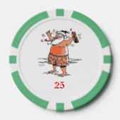 飲サンタグリーン25ストライプのトランプのポーカーチップ ポーカーチップ (正面)