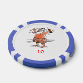 飲サンタブルー10ストライプのトランプのポーカーチップ ポーカーチップ (シングル)