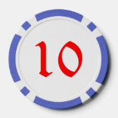 飲サンタブルー10ストライプのトランプのポーカーチップ ポーカーチップ (裏面)