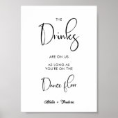 飲ミニマルみ物が開いたバーの看板に結婚あるのだ ポスター (正面)