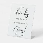 飲ミニマルみ物が開いたバーの看板に結婚あるのだ 台座サイン (正面)