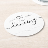 飲モダンみミニマル物を飲まないで踊り ラウンドペーパーコースター (アングル)