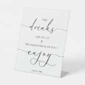 飲モダンみ物が開いたバーの看板に結婚あるのだ 台座サイン (正面)