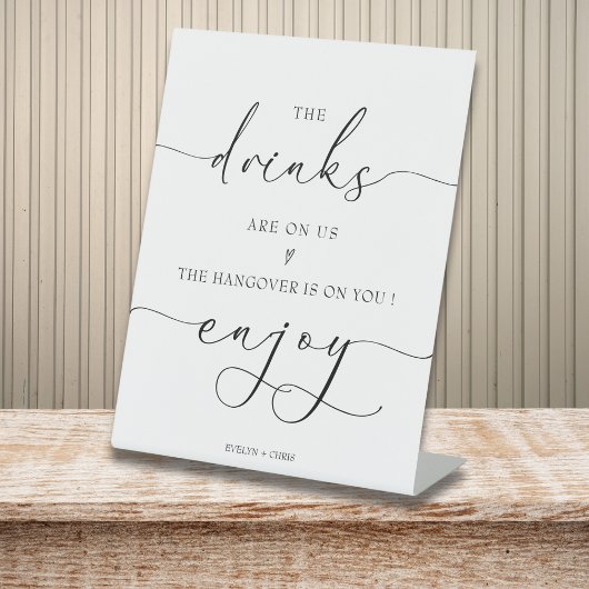 飲モダンみ物が開いたバーの看板に結婚あるのだ 台座サイン