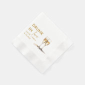 飲ラヴパーソナライズされたラ結婚ス 縁ありカクテルナプキン (角)