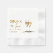 飲ラヴパーソナライズされたラ結婚ス 縁ありカクテルナプキン (正面)
