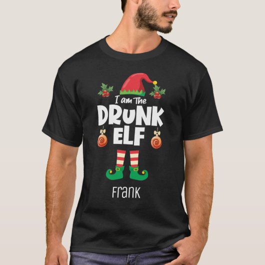 飲小妖精や小人名に一致するクリスマス家族 Tシャツ (正面)