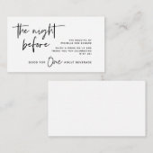 飲料チケット、成人飲料、白黒 エンクロージャーカード (正面/裏面)