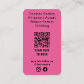 飲料バーテンダープロフェッショナル |ピンクの水彩 名刺 (裏面)