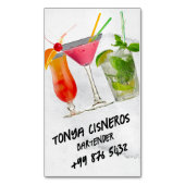 飲料バーテンダープロフェッショナル |灰色の水色 マグネット名刺 (正面縦)