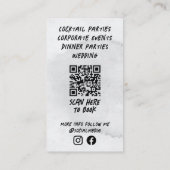 飲料バーテンダープロフェッショナル |灰色の水色 名刺 (裏面)