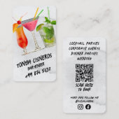 飲料バーテンダープロフェッショナル |灰色の水色 名刺 (正面/裏面)