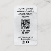 飲料バーテンダープロフェッショナル |灰色の水色 名刺 (裏面)