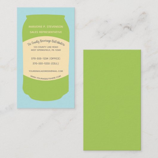 飲料分配用アルミニウム缶カスタム容器 名刺 (正面/裏面)