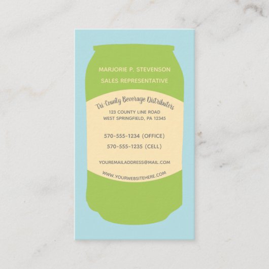 飲料分配用アルミニウム缶カスタム容器 名刺 (正面)