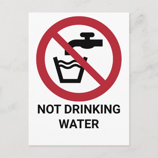 飲料水ではない、禁止の標識 ポストカード (正面)