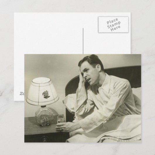 飲料水を飲む人 ポストカード (正面/裏面)