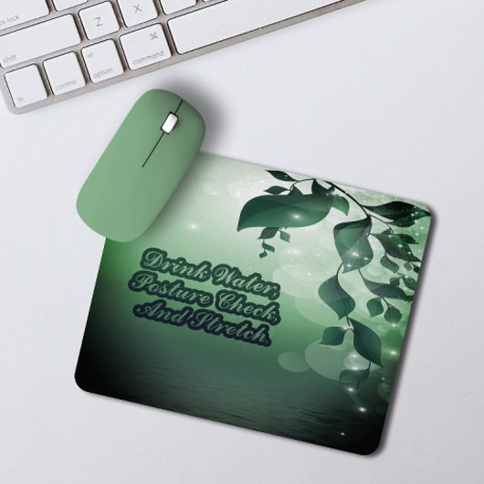 飲料水姿勢チェックストレッチリマインダ離れー マウスパッド