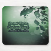 飲料水姿勢チェックストレッチリマインダ離れー マウスパッド (正面)