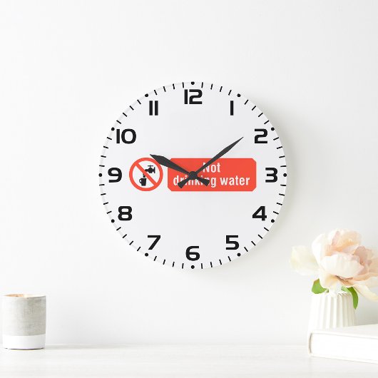 飲料水安全標識 ラージ壁時計