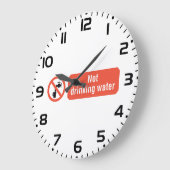 飲料水安全標識 ラージ壁時計 (傾斜)