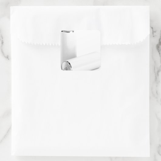 飲料用の白い缶2個 スクエアシール (バッグ)