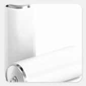 飲料用の白い缶2個 スクエアシール (正面)