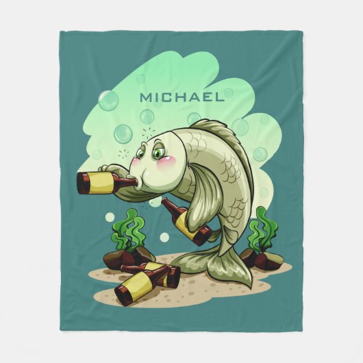 飲料魚名前をカスタムするフリースブランケット フリースブランケット (正面)