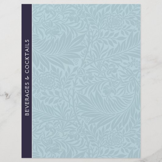 飲料 |レシピ分割器 |ヴィンテージ青フローラ (裏面)