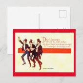 飲昨夜… 1909年ヴィンテージ ポストカード (正面/裏面)