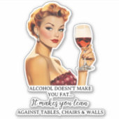 飲用ことわざおもしろいレトロ主婦 シール (正面)