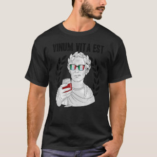 飲用ラテンヴィヌムヴィタエストレッドワインテイスティングウィン Tシャツ