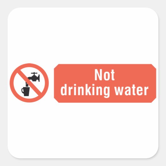 飲用禁止水安全標識 スクエアシール (正面)