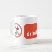 飲用禁止水注意表示 コーヒーマグカップ (正面左)