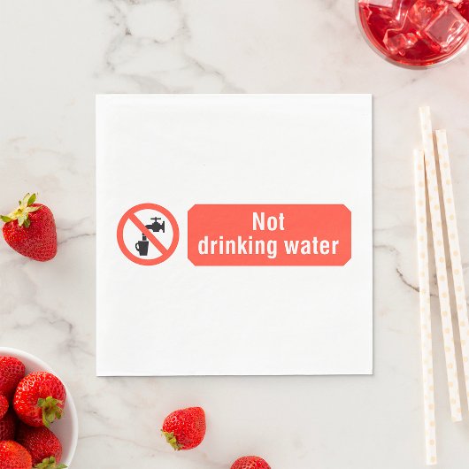 飲用禁止水注意表示 スタンダードランチョンナプキン