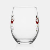 飲笑わされるむ、飲む、飲雪だるま ステムなしワイングラス (右)