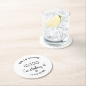 飲結婚み物のカバーを持って行かないで ラウンドペーパーコースター (インサイチュ)