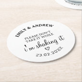 飲結婚み物のカバーを持って行かないで ラウンドペーパーコースター (アングル)