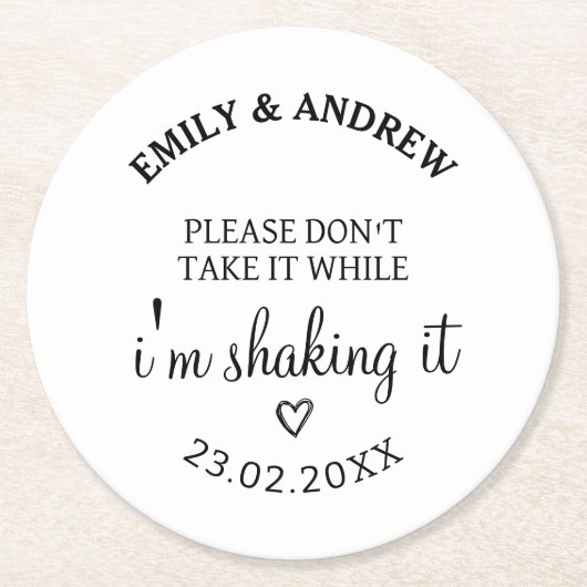 飲結婚み物のカバーを持って行かないで ラウンドペーパーコースター (正面)