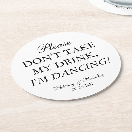 飲結婚み物は飲まないぞ踊りだ！ ラウンドペーパーコースター (アングル)