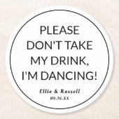 飲結婚み物は飲まない ラウンドペーパーコースター (正面)